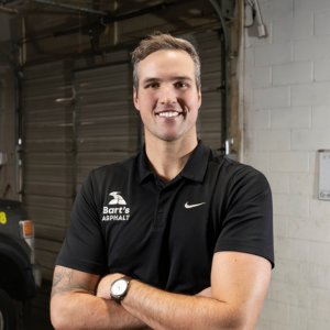 a man in a black shirt