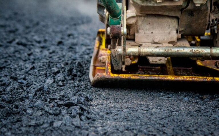 a machine on a road