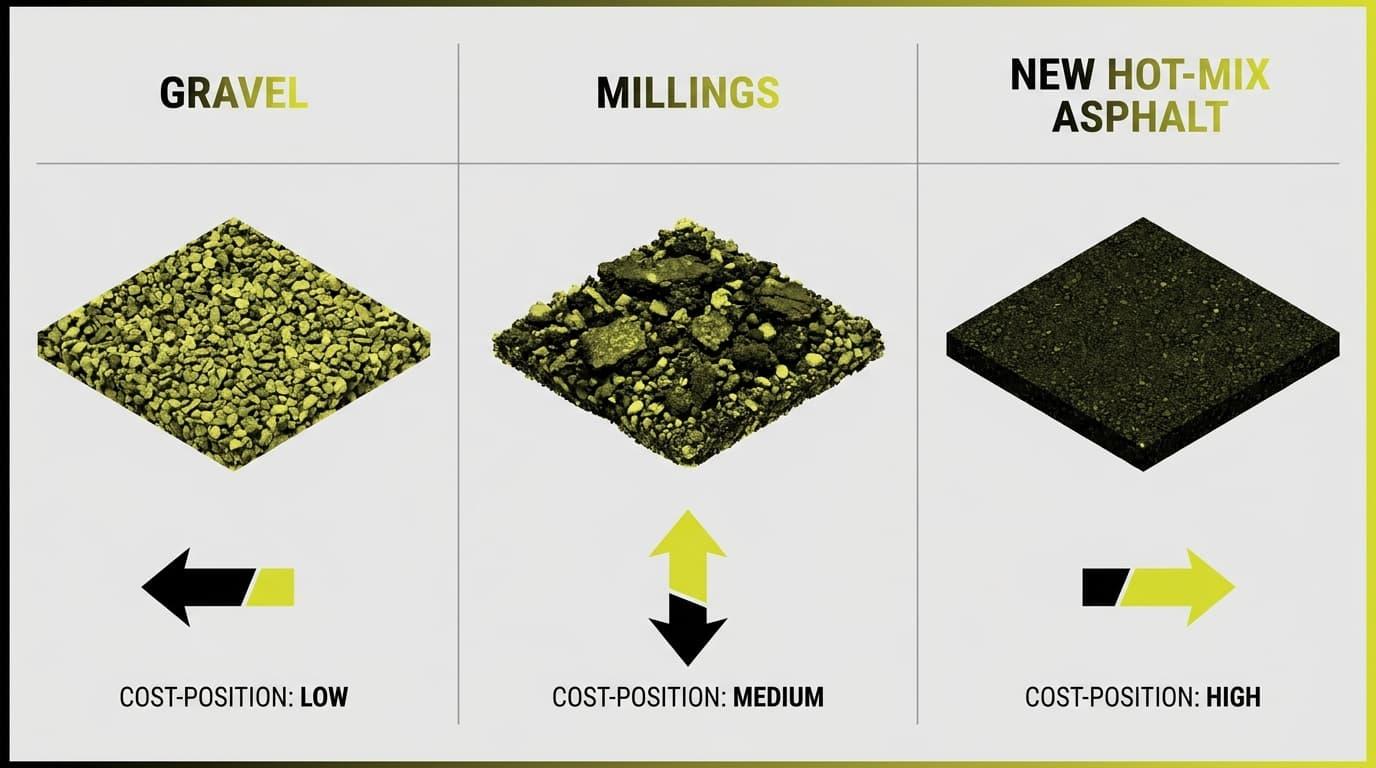 Asphalt Millings Driveway Cost: What Michigan Homeowners Should Expect to Pay 4 Asphalt Millings vs. Gravel and New Asphalt Costs